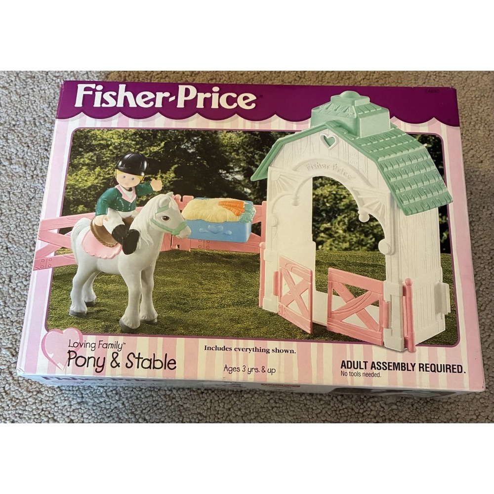 2000 Fisher Price Loving Family Dream Dollhouse Horse Pony & Stable Vintage